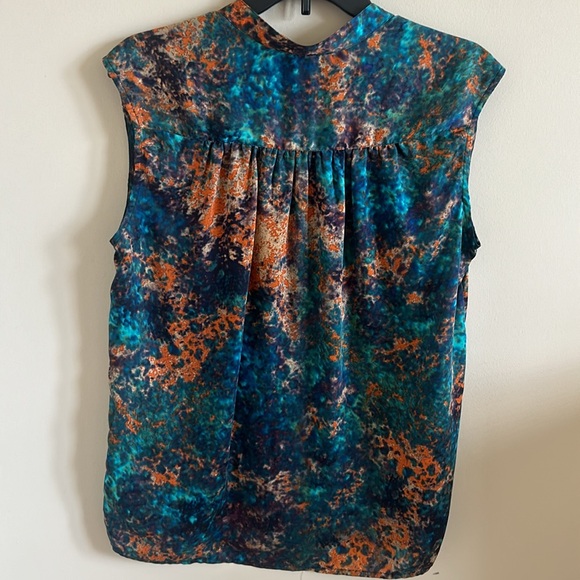 Daisy Fuentes Blue and Orange Blouse Size Medium - Picture 5 of 5